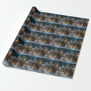 Great Dane Snowy Sleigh Weihnachtsdekoration  Geschenkpapier