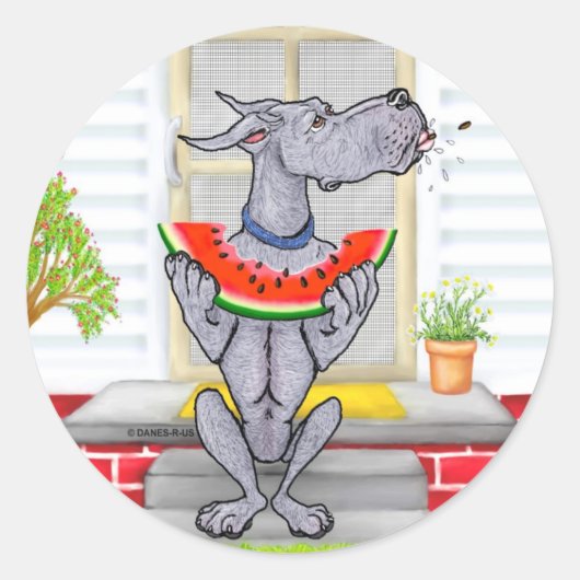 Great Dane SPIT Blue Runder Aufkleber (Vorderseite)