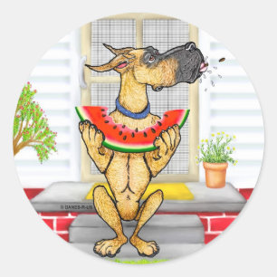 Great Dane SPIT Fawn Runder Aufkleber