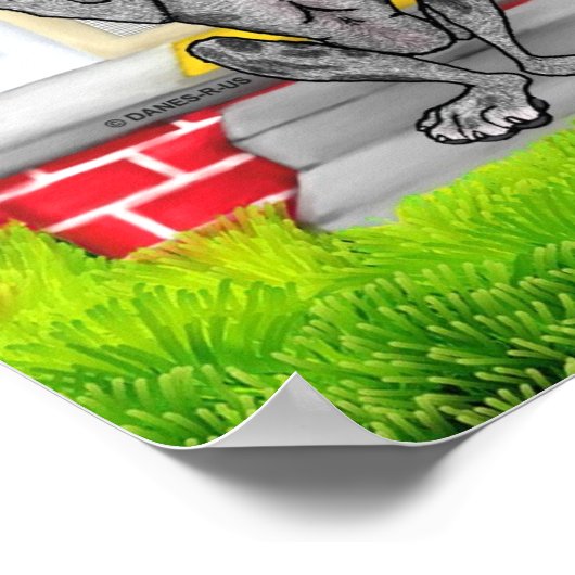 Great Dane SPIT Merle Poster (Ecke)