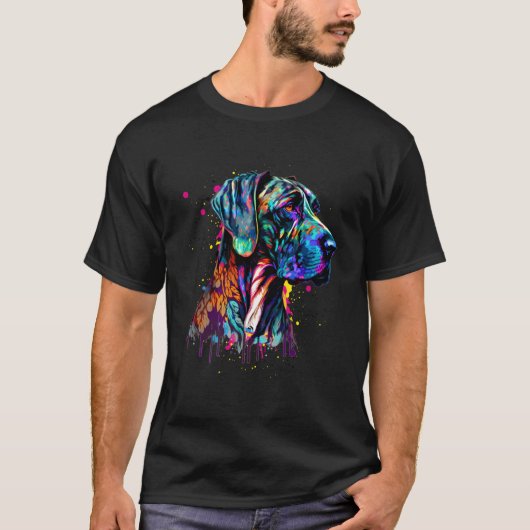 Great Dane Splash Art Dane T-Shirt (Vorderseite)