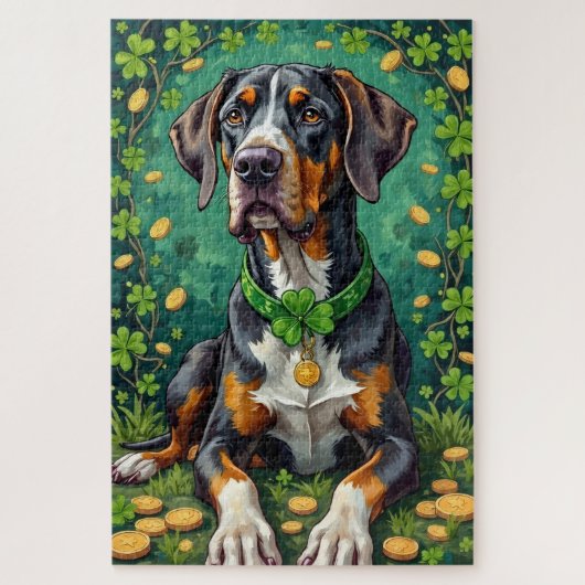 Great Dane St Patrick’s Day Glückshund Puzzle (Vertikal)