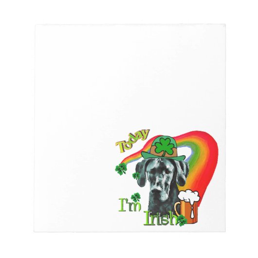 Great Dane St Patricks Day Notizblock (Vorderseite)