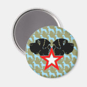 Great Dane Star Head Magnet (Vorderseite/Rückseite)