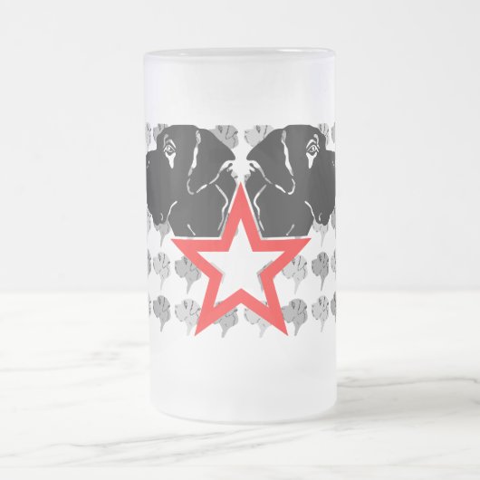 Great Dane Star Head Mattglas Bierglas (Mittel)