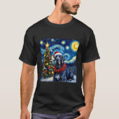 Great Dane Starry Night Christmas Van Gogh Dog San T-Shirt (Vorderseite)