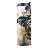 Great Dane Steampunk-Hund Thermosbecher (Nach links gedreht)