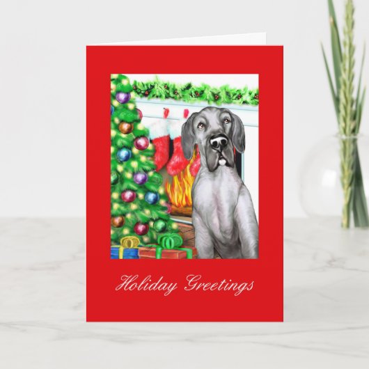 Great Dane Strumpfs Black UC Feiertagskarte (Vorderseite)