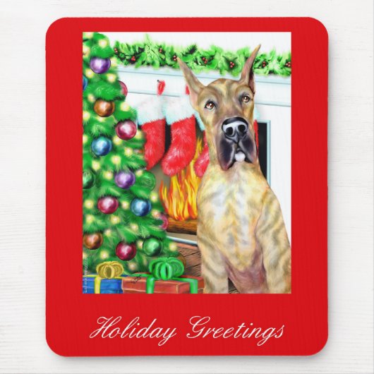 Great Dane Strumpfs Brindle Mousepad (Vorne)