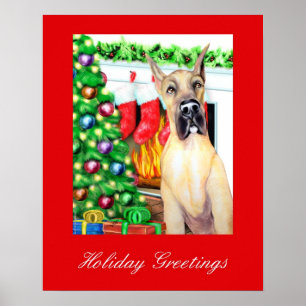 Great Dane Strumpfs Fawn Poster