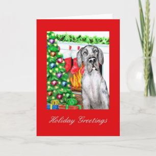 Great Dane Strumpfs Merle UC Feiertagskarte