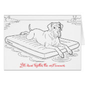 Great Dane Summer mode coloring card (Vorderseite (Horizontal))