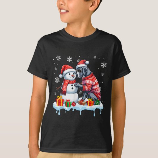 Great Dane Sungles Sweater Build Snowman Xmas Owne T-Shirt (Vorderseite)