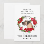 Great Dane tan Watercolor Poinsettia Weihnachten (Vorne/Hinten)