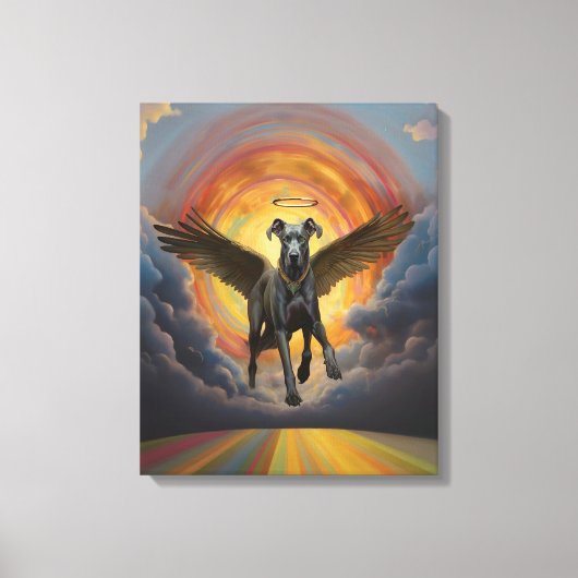 Great Dane & the Rainbow Bridge Leinwanddruck (Vorderseite)