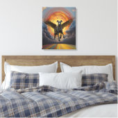 Great Dane & the Rainbow Bridge Leinwanddruck (Insitu (Schlafzimmer))