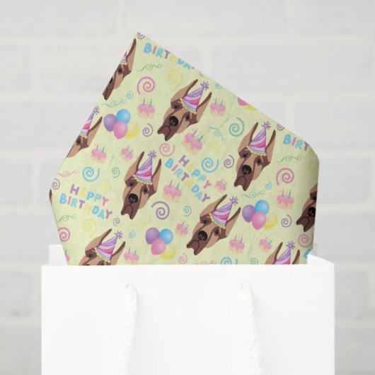 Great Dane Tissue Paper in Yellow Seidenpapier (Geschenk Tasche)