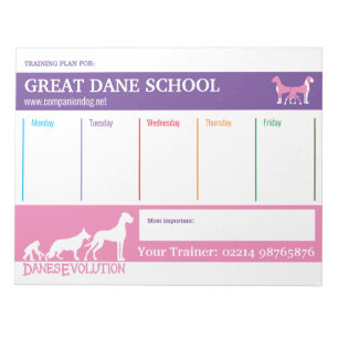 Great Dane Trainingsplan Notizblock