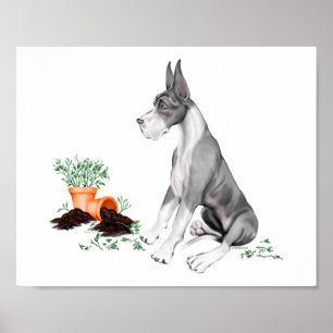 Great Dane Unartiger Welpe Mantel Poster