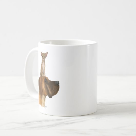 Great Dane und Chihuahua Kaffeetasse (Vorderseite Links)