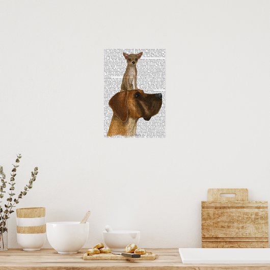 Great Dane und Chihuahua Poster (Küche)