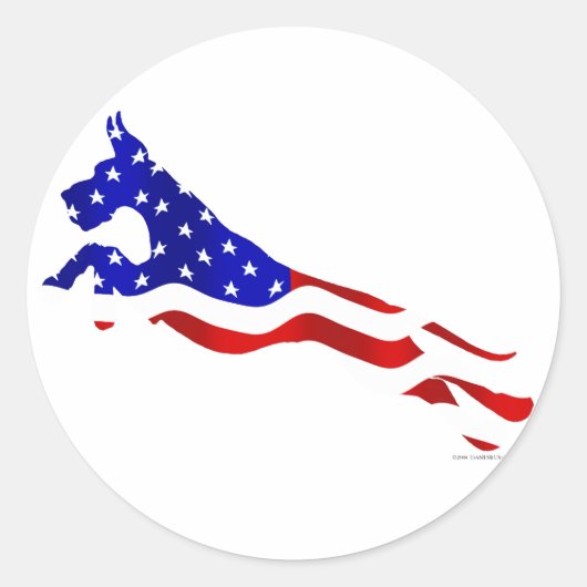 Great Dane USA Flag Jumper Runder Aufkleber (Vorderseite)