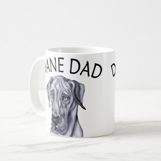 Great Dane Vater Blue UC Kaffeetasse (Vorderseite Links)