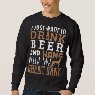 Great Dane Vater Funny Vatertag Hund Lover Bier Sweatshirt