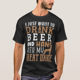 Great Dane Vater Funny Vatertag Hund Lover Bier T-Shirt