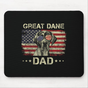 Great Dane Vater Hunde Liebhaber Amerikanische Fla Mousepad