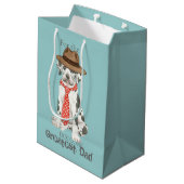 Great Dane Vater Mittlere Geschenktüte (Rückseite Schrägansicht)