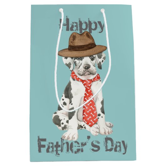 Great Dane Vater Mittlere Geschenktüte (Vorderseite)