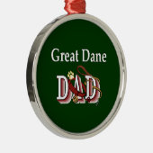 Great Dane Vater Silbernes Ornament (Rechts)