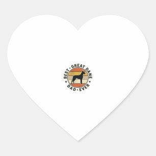 Great Dane Vater Vintage Sonnenuntergang Hunde Lie Herz-Aufkleber