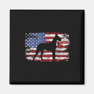 Great Dane Vintage-Amerikanische Flagge Magnet