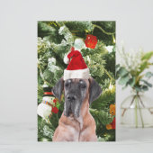 Great Dane w Christmas Tree Geschenkboxen Weihnach Briefpapier (Stehend Vorderseite)