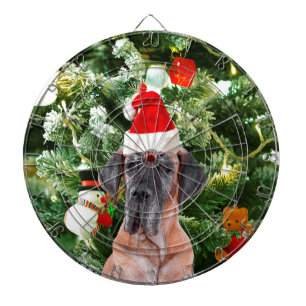 Great Dane w Christmas Tree Geschenkboxen Weihnach Dartscheibe