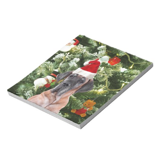 Great Dane w Christmas Tree Geschenkboxen Weihnach Notizblock (Rotiert)
