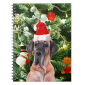Great Dane w Christmas Tree Geschenkboxen Weihnach Notizblock (Vorderseite)
