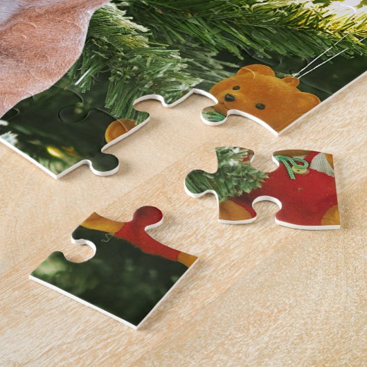 Great Dane w Christmas Tree Geschenkboxen Weihnach Puzzle (Seite)