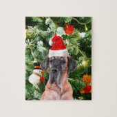 Great Dane w Christmas Tree Geschenkboxen Weihnach Puzzle (Vertikal)