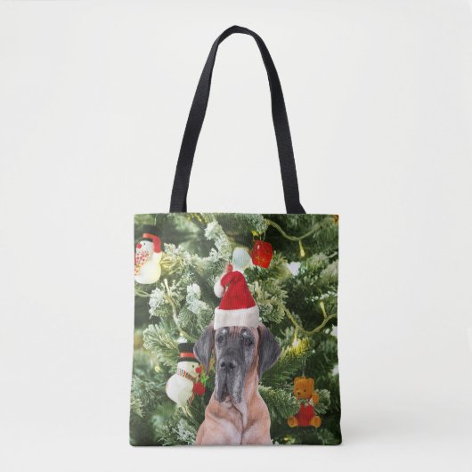 Great Dane w Christmas Tree Geschenkboxen Weihnach Tasche (Vorderseite)