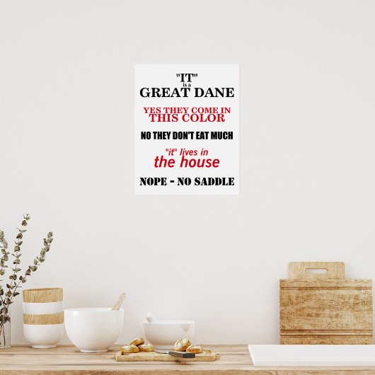 Great Dane Walking Antworten Poster (Küche)