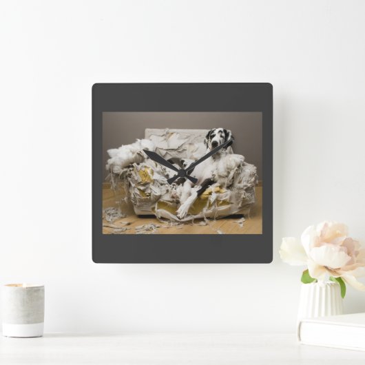 Great Dane Wall Clock Quadratische Wanduhr (Zuhause)