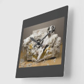 Great Dane Wall Clock Quadratische Wanduhr (Winkel)