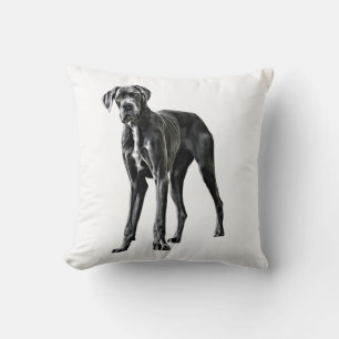 Great Dane Wasserfarben-Kunstmalerei Kissen