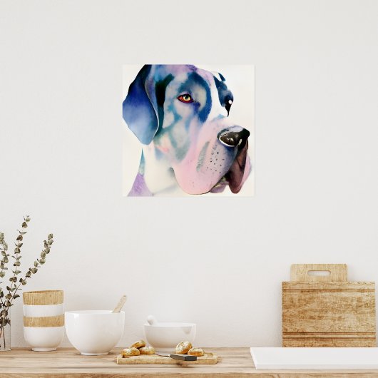 Great Dane Watercolor Poster (Küche)