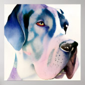 Great Dane Watercolor Poster (Vorne)