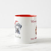 Great Dane Watercolor Weihnachten-Tasse Zweifarbige Tasse (Mittel)
