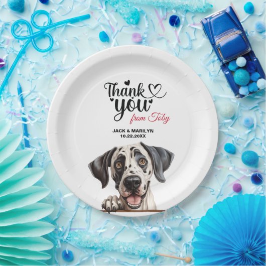 Great Dane Wedding Danke Pappteller (Party)